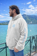Hoodie DEFY Blanc et Bleu DEFY.fr