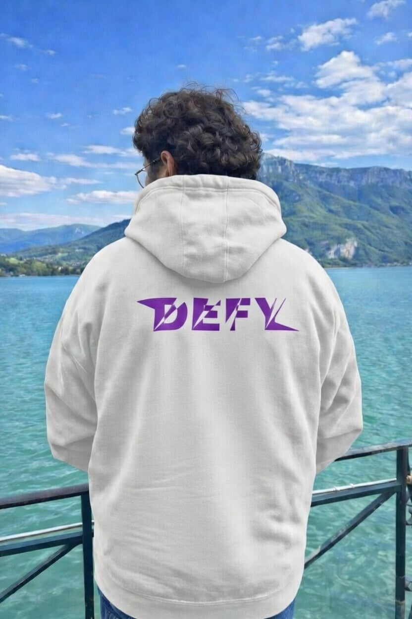 Hoodie DEFY Blanc et Violet DEFY.fr