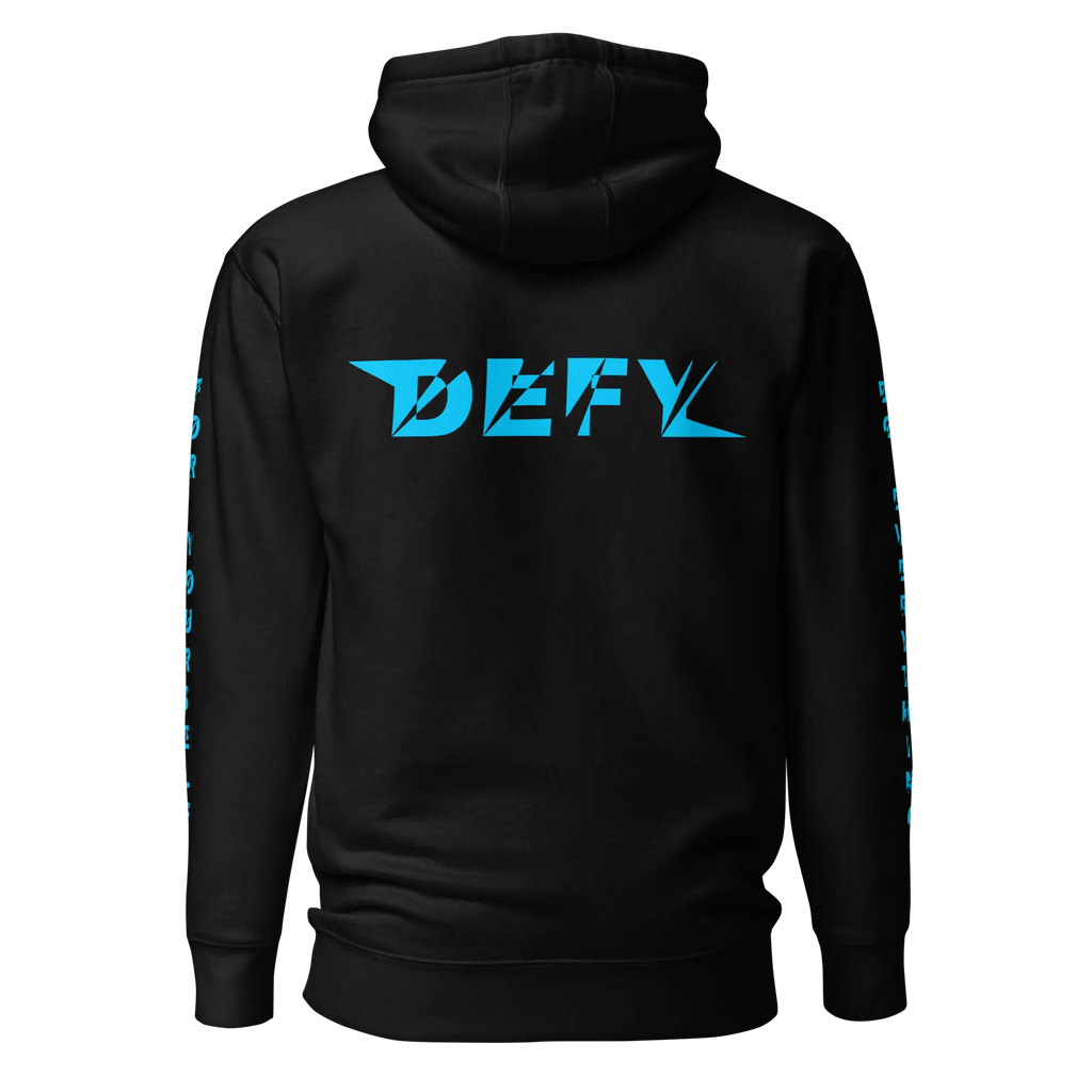 Hoodie DEFY Noir et Bleu DEFY.fr