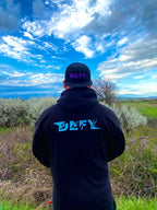 Hoodie DEFY Noir et Bleu DEFY.fr